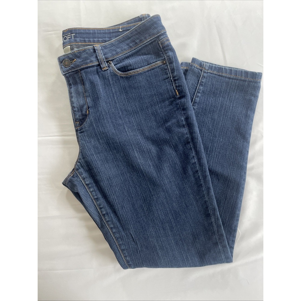 Ann Taylor Loft Women's Modern Skinny Jeans Dark Wash Stretch Size 32/14
